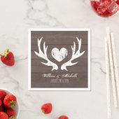 狩りカントリーのシックな鹿結婚の角のナプキン スタンダードカクテルナプキン (インサイチュ)