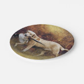 狩りキジ、秋のタペストリーメタルプリントコフ ペーパープレート (アングル)