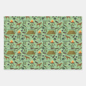 狩りキャンピングテンキャンプファイアショットガンパターン ラッピングペーパーシート (正面)