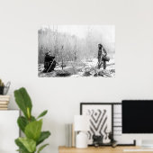 狩りキャンプ冬1887-88 - – サウスダコタ ポスター (ホームオフィス)