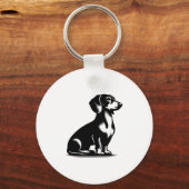狩りクラシックドッグヴィンテージダックスシュントスケッチコピー キーホルダー (正面)