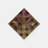 狩りクラブプレイドとワイルドライフゲーム スタンダードカクテルナプキン (角)