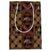 狩りクラブプレイドと野生動物 ミディアムペーパーバッグ (正面)