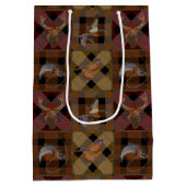 狩りクラブプレイドと野生動物 ミディアムペーパーバッグ (裏面)