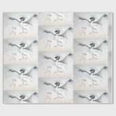 狩りグラフ白黒スケッチ ラッピングペーパー (フラット)