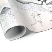 狩りグラフ白黒スケッチ ラッピングペーパー (ロールコーナー)