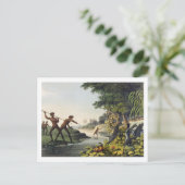 狩りザカンガルー、ニューサウスウェールの原住民 ポストカード (スタンド正面)