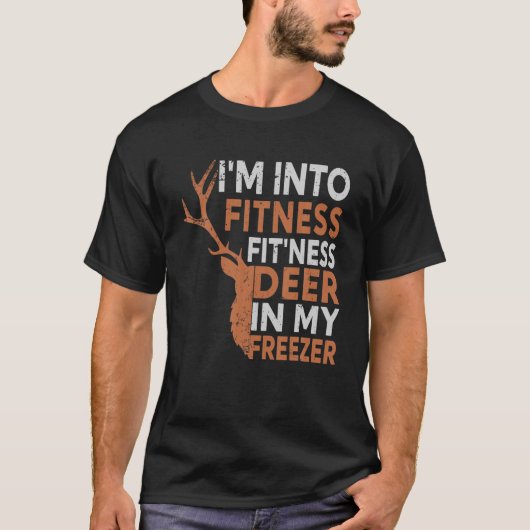 狩りシャツIはフィットネス鹿の冷凍庫におもしろい Tシャツ (正面)