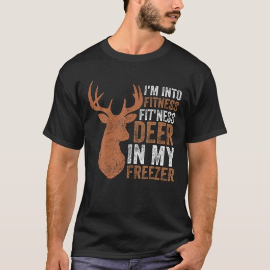 狩りシャツIはフィットネス鹿の冷凍庫におもしろい Tシャツ (正面)