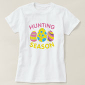 狩りシーズンイースターティー;おもしろい卵狩り Tシャツ (デザイン正面)