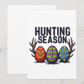 狩りシーズンイースター狩りエッグおもしろい 招待状 (正面/裏面)