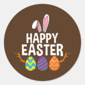 狩りシーズンエッグおもしろいディアイースターデイエッグ狩り ラウンドシール (正面)