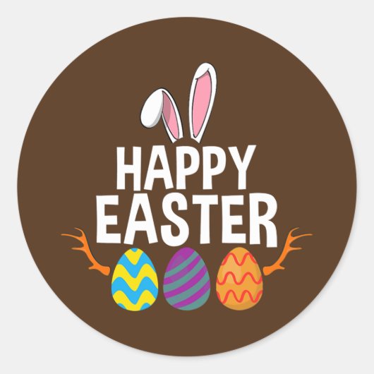 狩りシーズンエッグおもしろいディアイースターデイエッグ狩り ラウンドシール (正面)