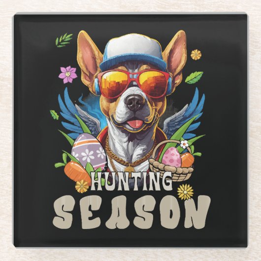 狩りシーズンディアイースターエッグ ガラスコースター (正面)