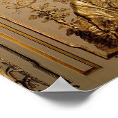 狩りシーン、ダイニングからの木製パネル ポスター (角)