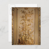 狩りシーン、ダイニングからの木製パネル ポストカード (正面/裏面)