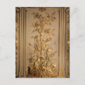 狩りシーン、ダイニングからの木製パネル ポストカード (正面)