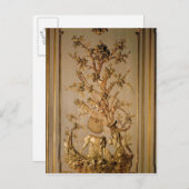 狩りシーン、ダイニングルームからの木製パネル ポストカード (正面/裏面)