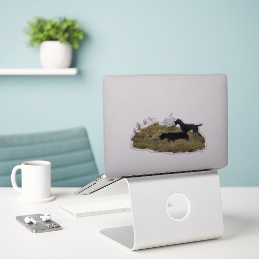 狩りチュカルパトリッジ シール (デスク上のノートパソコン)