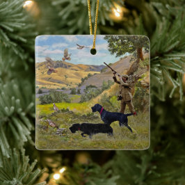 狩りチュカルパトリッジ セラミックオーナメント