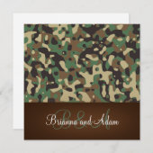 狩りテーマパーソナライズされたスペックルド迷彩柄結婚ズ 招待状 (正面/裏面)