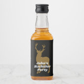 狩りテーマ鹿〔雄ジカの〕枝角バチュラーパーティ リキュールボトルラベル (正面)