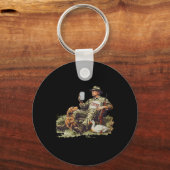 狩りトランプカモフラージュおもしろいダック狩りシーズン キーホルダー (正面)