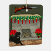狩りドッグショットガンシェルライトクリスマス セラミックオーナメント (右)