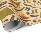 狩りドッグショットガンテント双眼鏡スポーツ ラッピングペーパー (ロールコーナー)