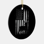 狩りハンターズディアアメリカアメリカ国旗の迷彩柄 セラミックオーナメント (右)