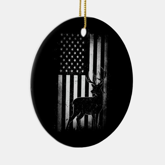 狩りハンターズディアアメリカアメリカ国旗の迷彩柄 セラミックオーナメント (右)
