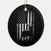 狩りハンターズディアアメリカアメリカ国旗の迷彩柄 セラミックオーナメント (左)