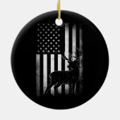 狩りハンターズディアアメリカアメリカ国旗の迷彩柄 セラミックオーナメント (裏面)