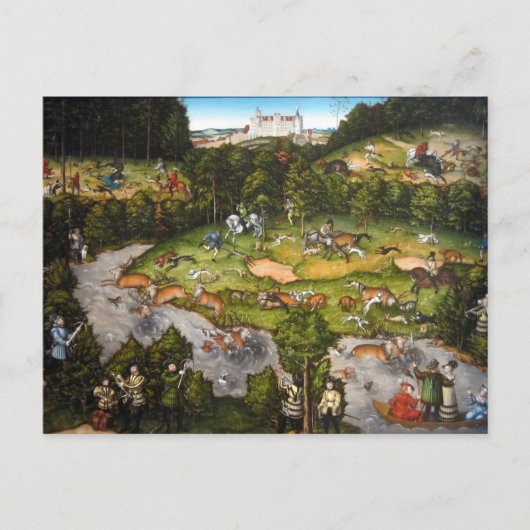 狩りハーテンフェルス城の近く – Cranach the Elder ポストカード (正面)
