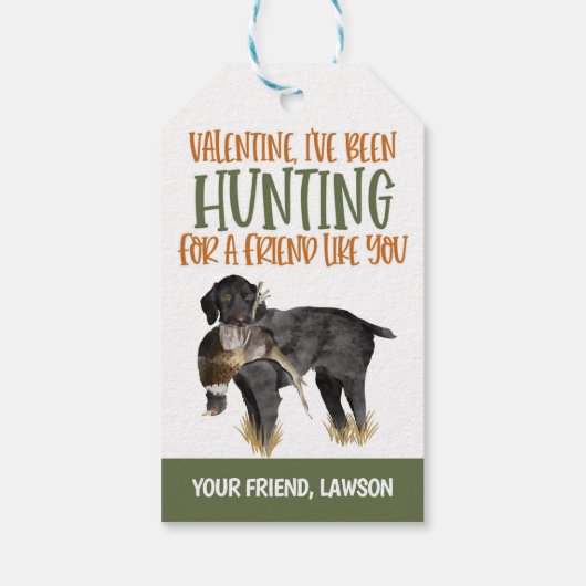 狩りバレンタインメッセージカード ギフトタグ (裏面)