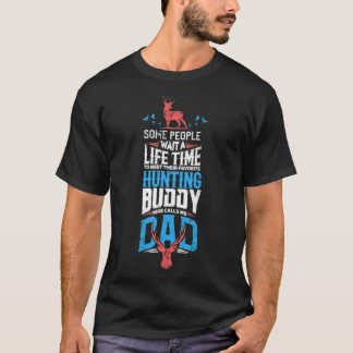 狩りパパ狩りバディとブルドッグペット Tシャツ