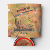 狩りパーソナライズされたはライフキジとショットガン 缶クーラー (正面)