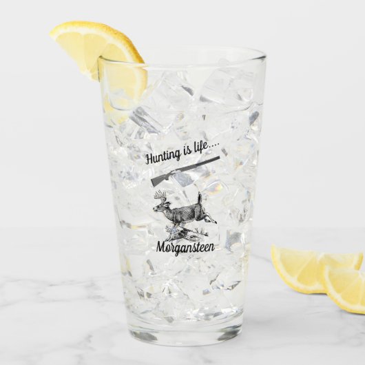 狩りパーソナライズされたはライフバックとショットガン タンブラーグラス (アイス正面)