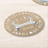 狩りパーソナライズされたオーバー結婚式の引き出物 ラウンドペーパーコースター (アングル)