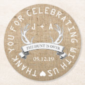 狩りパーソナライズされたオーバー結婚式の引き出物 ラウンドペーパーコースター (正面)
