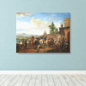 狩りパーティー(キャンバス上の油) キャンバスプリント (インサイチュ (ウッドフロア))