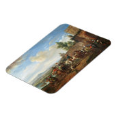 狩りパーティー(キャンバス上の油) マグネット (左側)