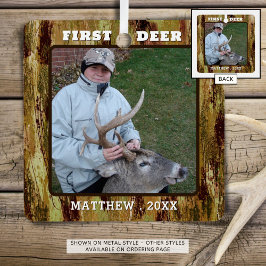 狩りフォトカモフラージュパーソナライズされた メタルオーナメント