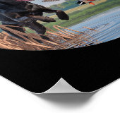 狩りブラックラブラドールラボドッグ狩りダックス。バード ポスター (角)