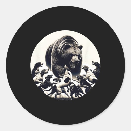 狩りベアレトロドッグベアーハウンド狩り ラウンドシール (正面)