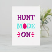 狩りモードオンおもしろい引用文ハッピーイースターサンデーエッグ 箔招待状 (立ち正面)