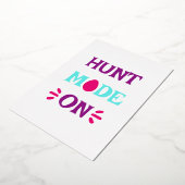 狩りモードオンおもしろい引用文ハッピーイースターサンデーエッグ 箔招待状 (回転した状態)