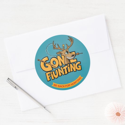 狩りユーモアのある冒険を始めろ！ ラウンドシール (封筒)