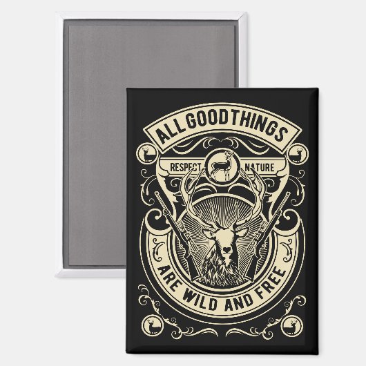 狩りヴィンテージ マグネット (正面/裏面)