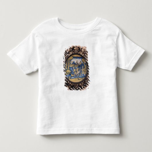 狩り場面と飾られるプレート トドラーTシャツ (正面)